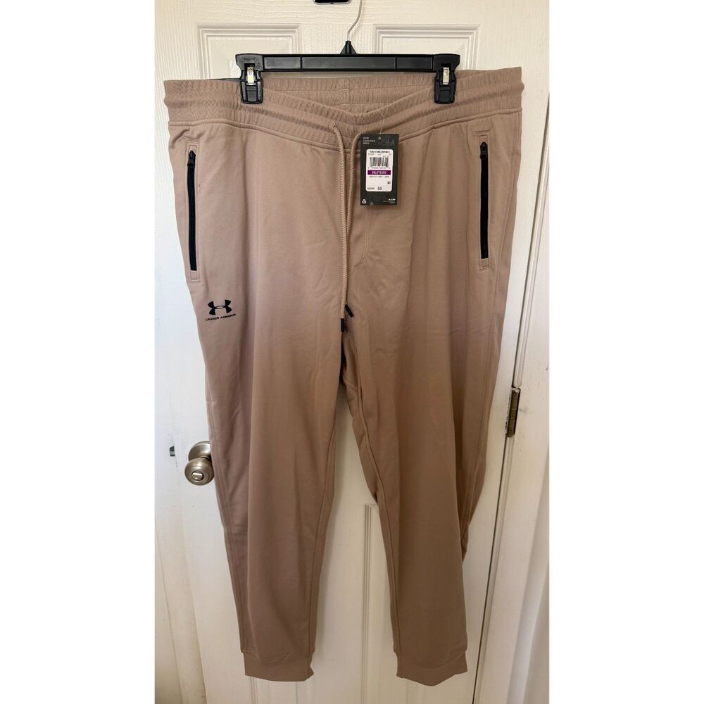Under Armour Men's Sportstyle Tricot Joggers Sahara Black XXL NWT